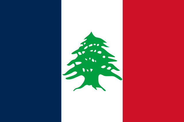 Libanons flagg som fransk mandat 1920 - 1943