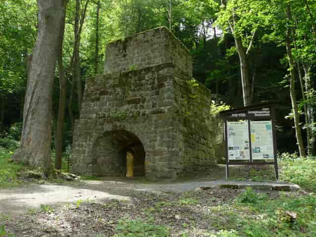 Historisk masovn Brausenstein ved Rosenthal-Bielatal, Sachsen, gebaut 1693