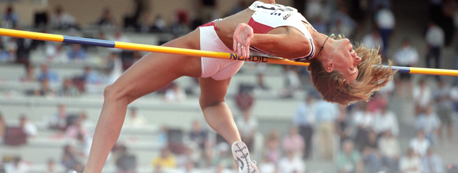 Hanne Haugland vinner VM-gull i Athen i 1997. 