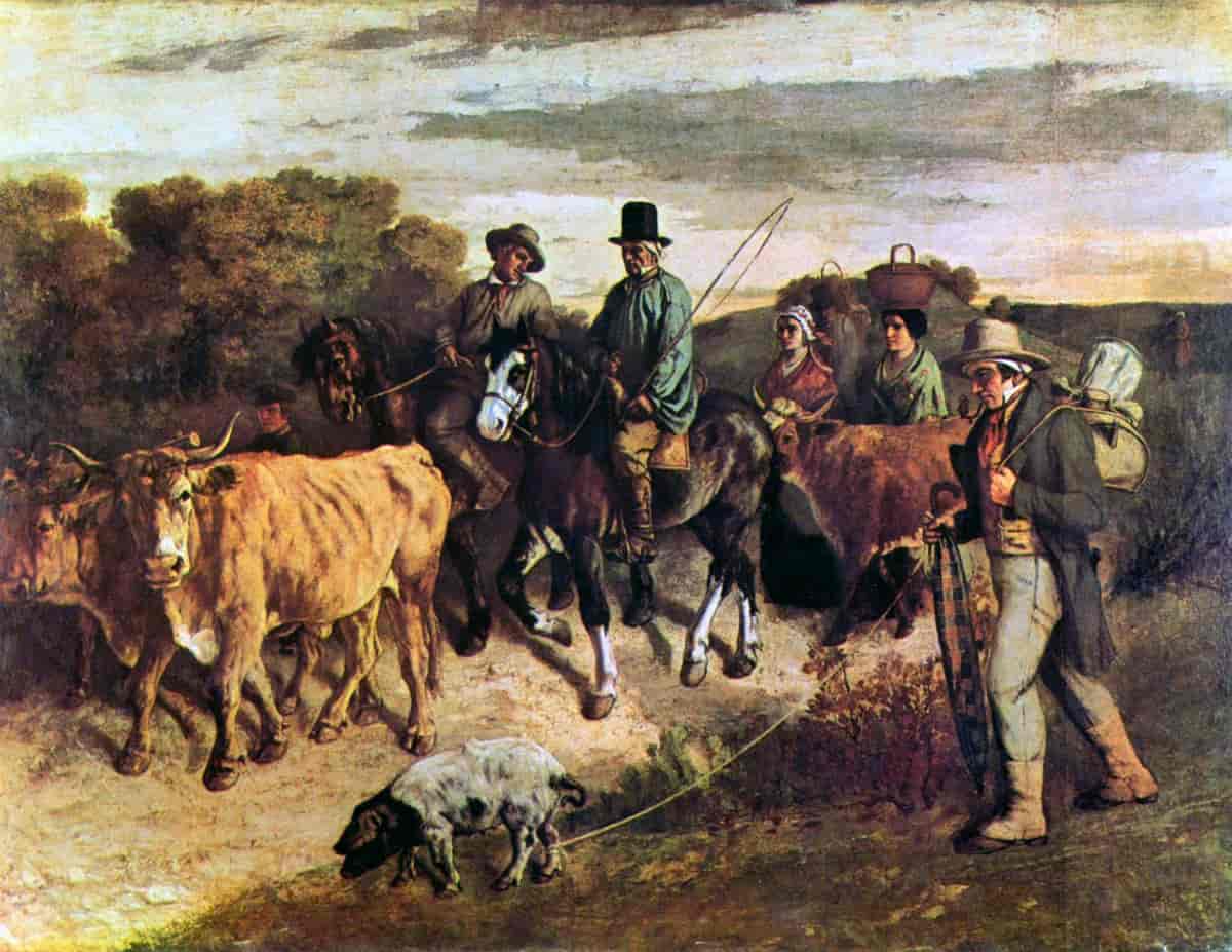 Bønder fra Flagey på hjemvei fra markedet, 1850