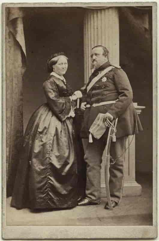 Louise Christine Danner og kong Frederik 7., foto fra rundt 1860