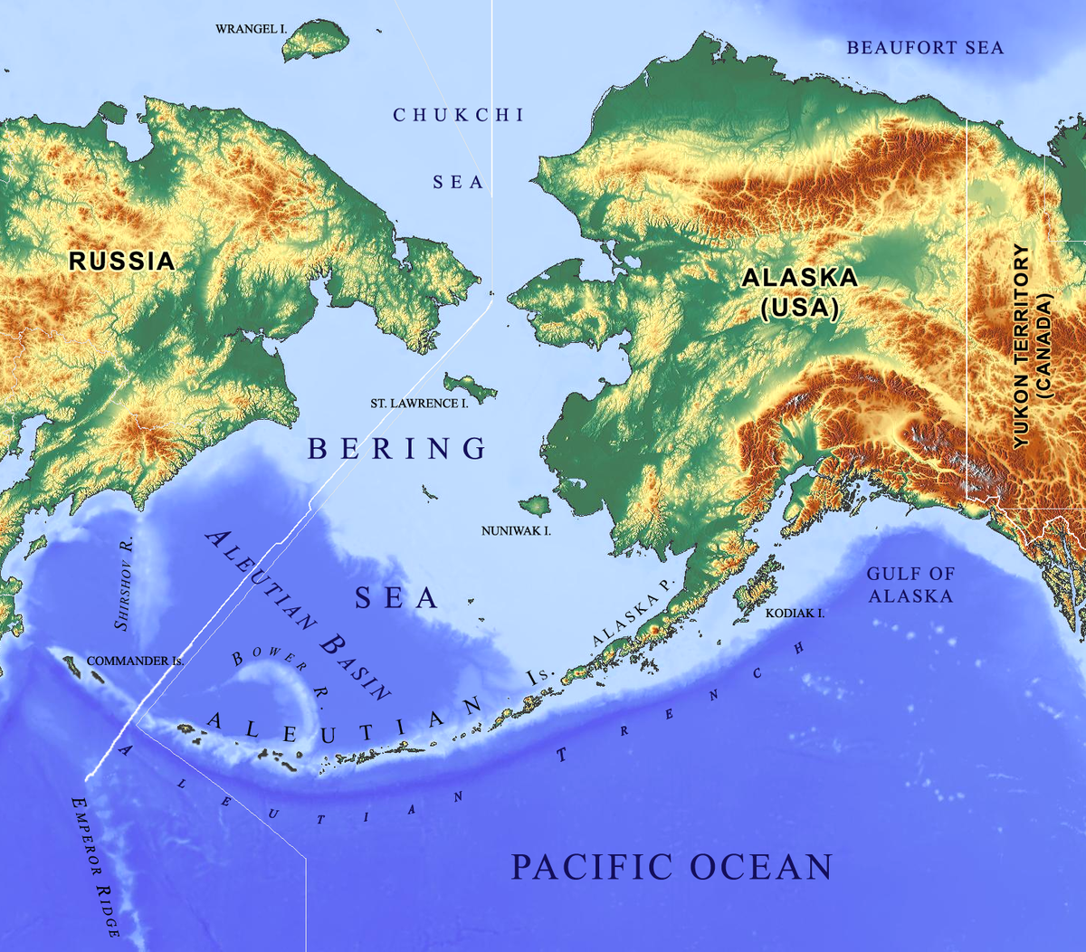 Beringhavet med Aleutene