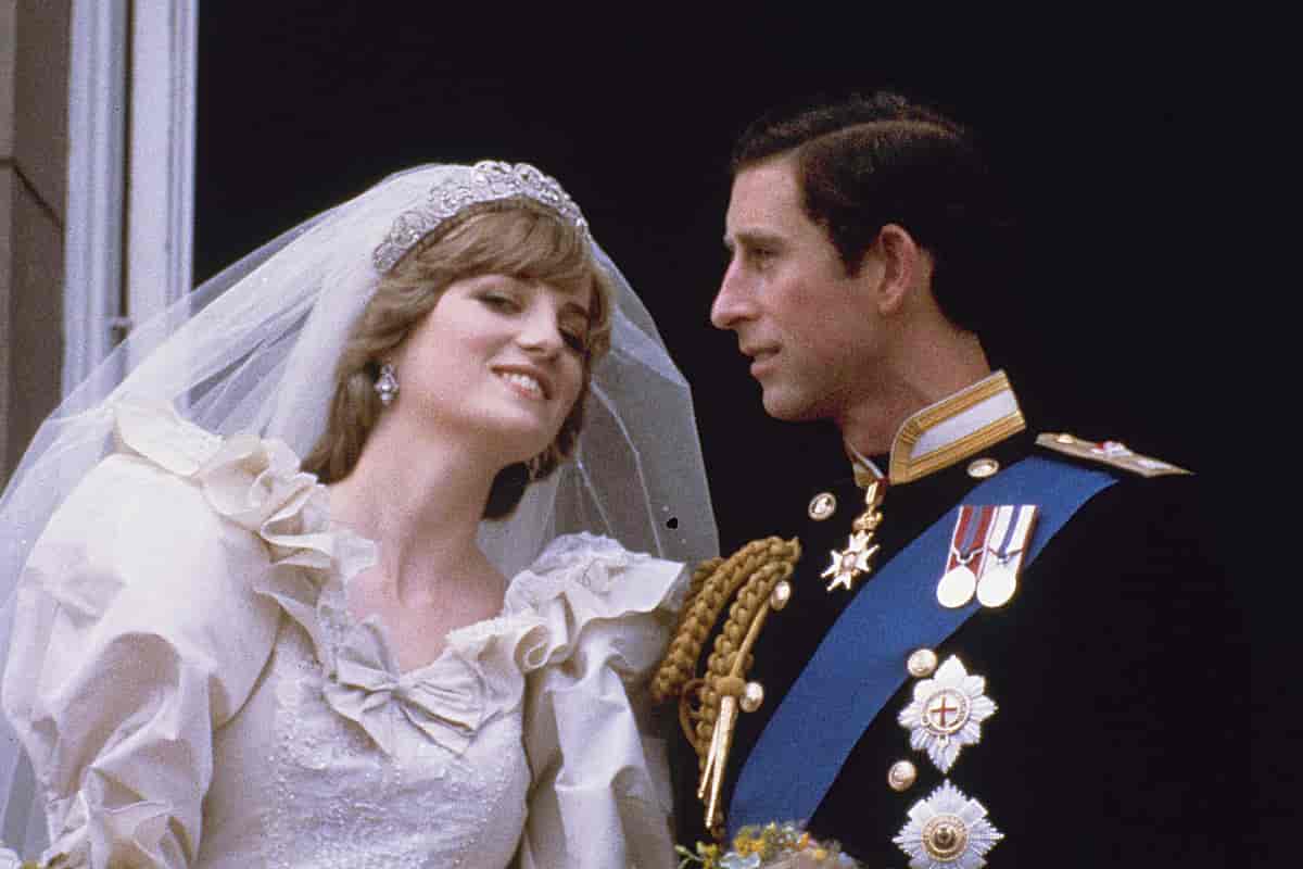 Diana og Charles på bryllupsdagen