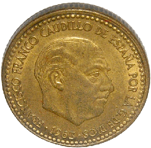 Spansk pesetas-mynt, 1963
