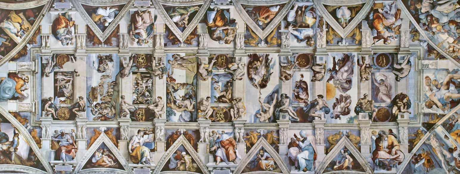 Taket i Det sixtinske kapell, malt i 1508-12