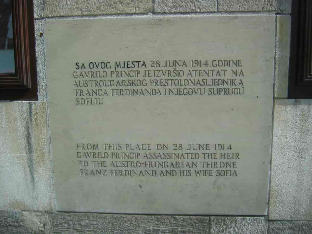 Minneplate Gavrilo Princip