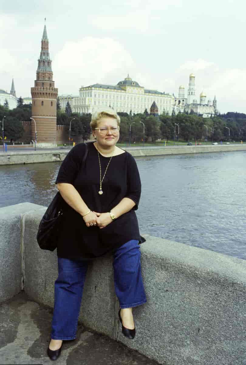 Sovjetunionen aug. 1985. Marit Christensen, journalist, i Moskva for NRK