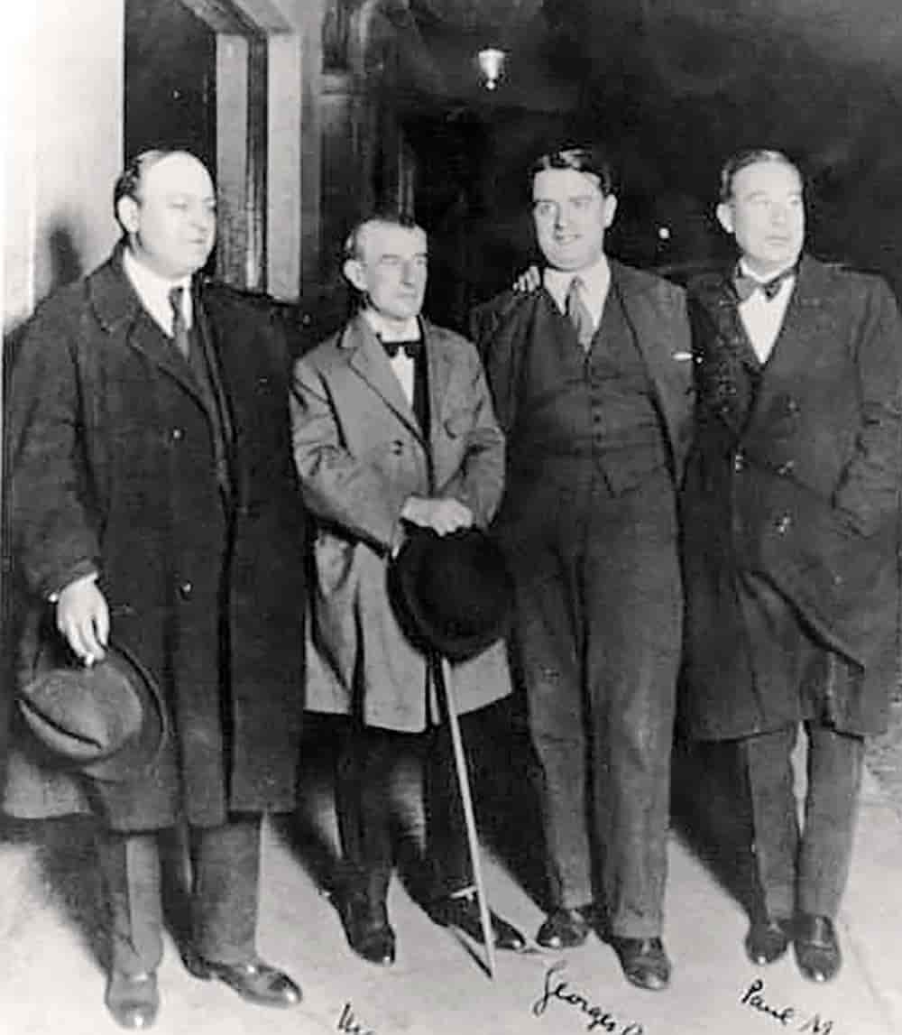 Léon-Paul Fargue, Maurice Ravel, Georges Auric, Paul Morand i 1927