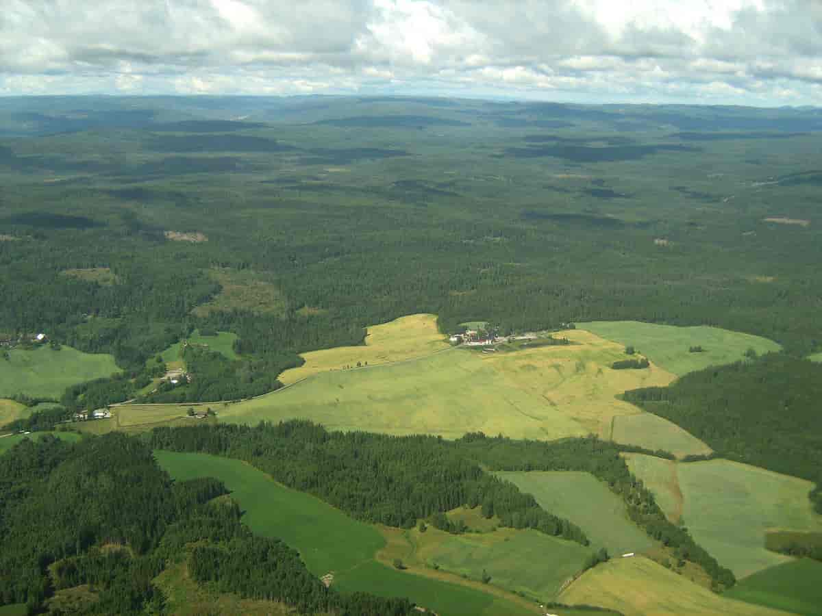 Flyfoto av Nannestad.