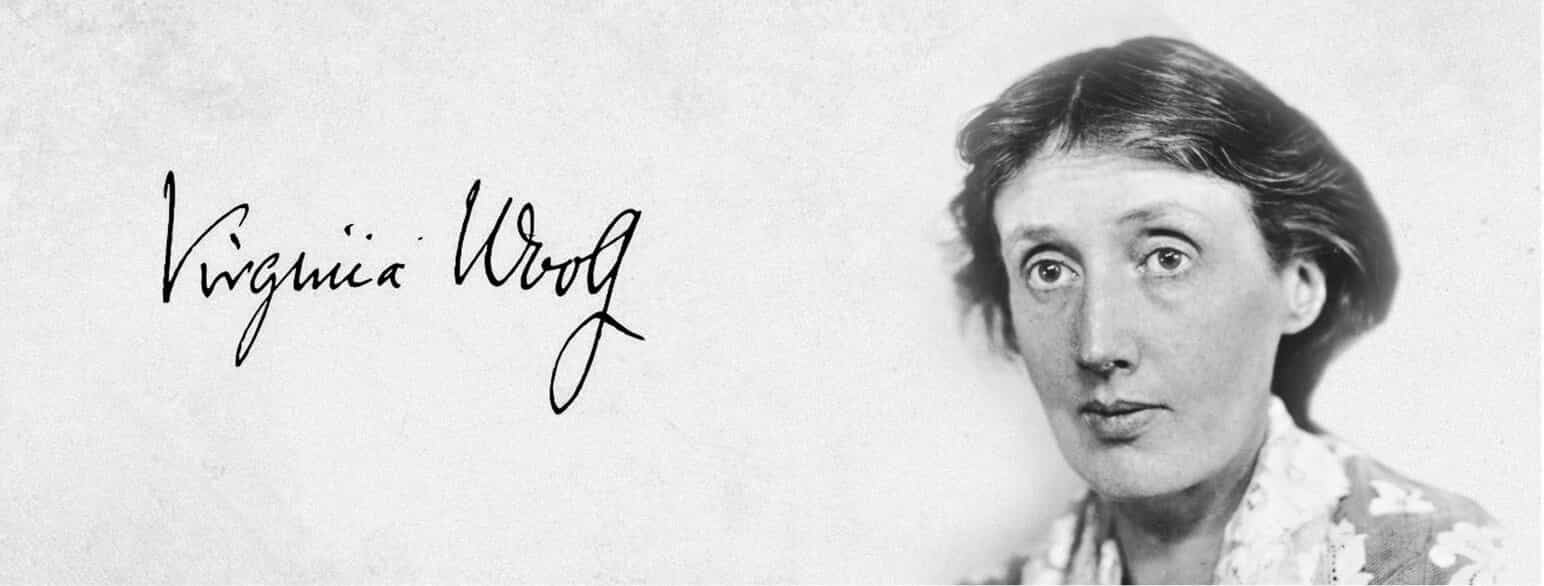 Virginia Woolf i 1925, og signaturen hennar