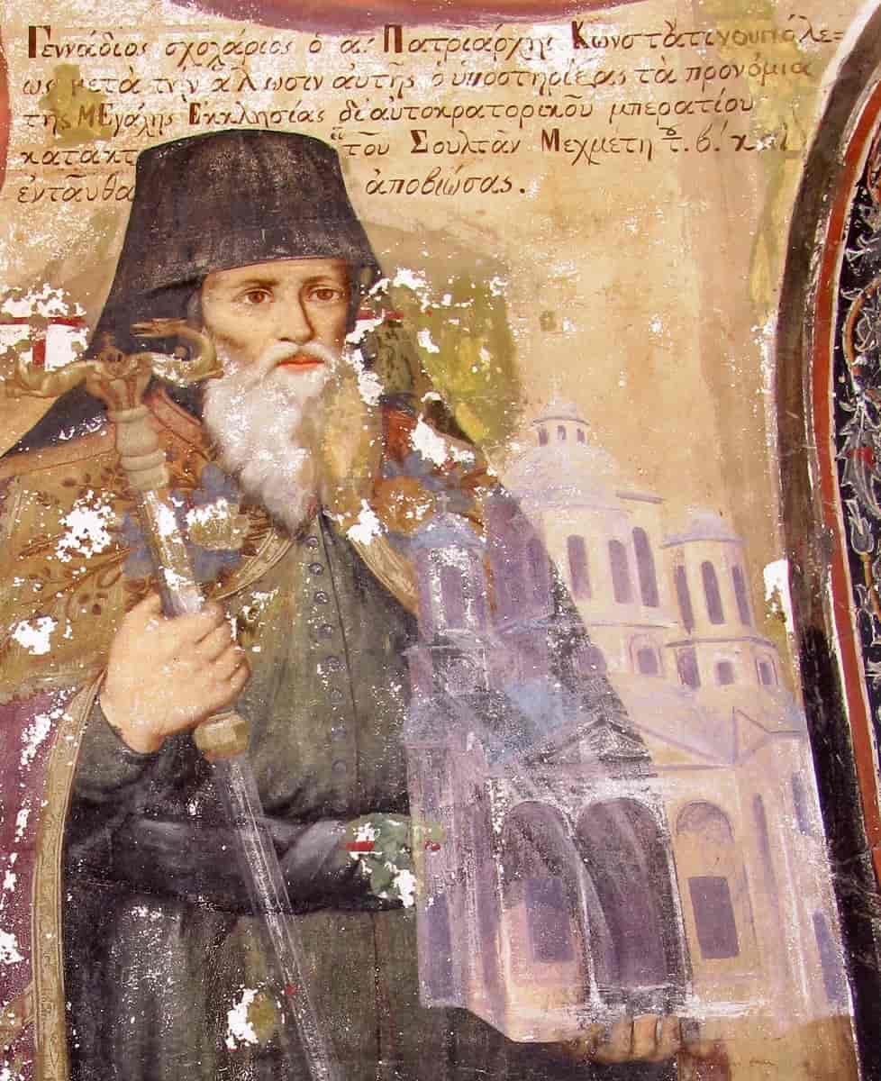 Freske av Gennadios 2. i Johannes-kapellet, Serres, Hellas
