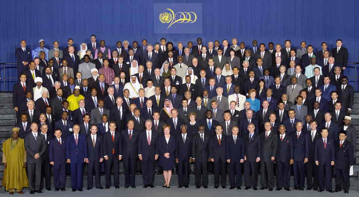 Statsledere på FNs toppmøte i 2000