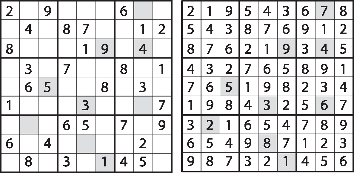 sudoku med løsning