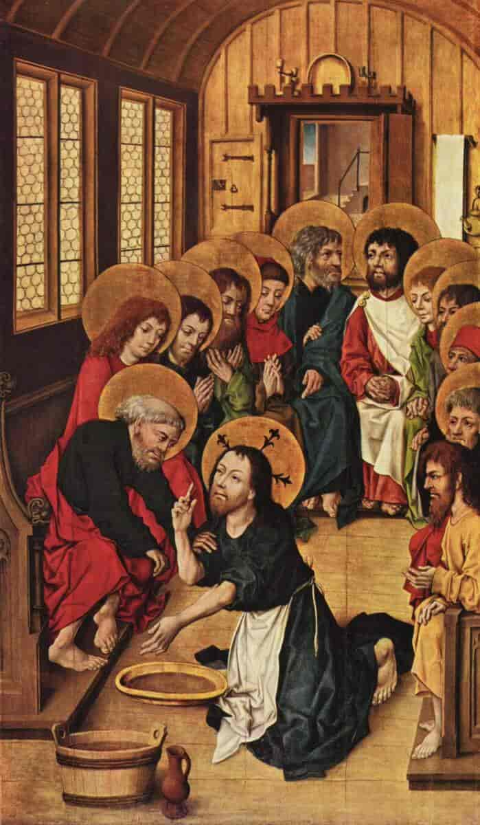 Jesus vasker disiplenes føtter