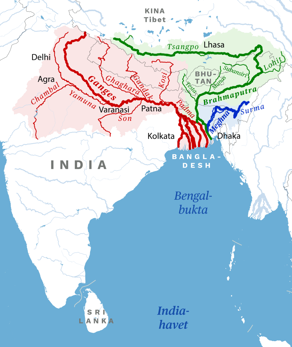Ganges, Brahmaputra og Maghna