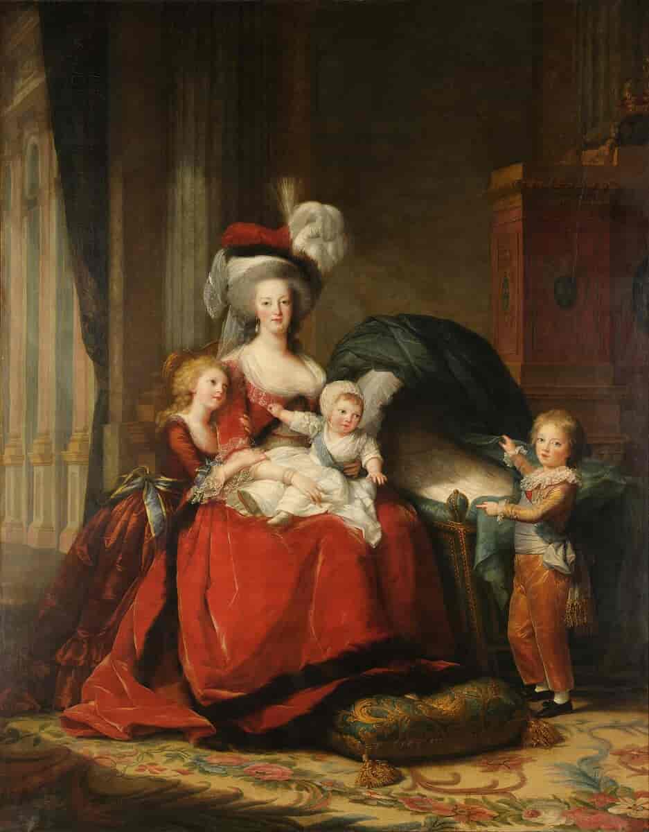 Marie-Antoinette med barna Marie-Thérèse, Louis-Charles og Louis-Joseph