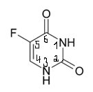Kjemisk struktur av fluorouracil