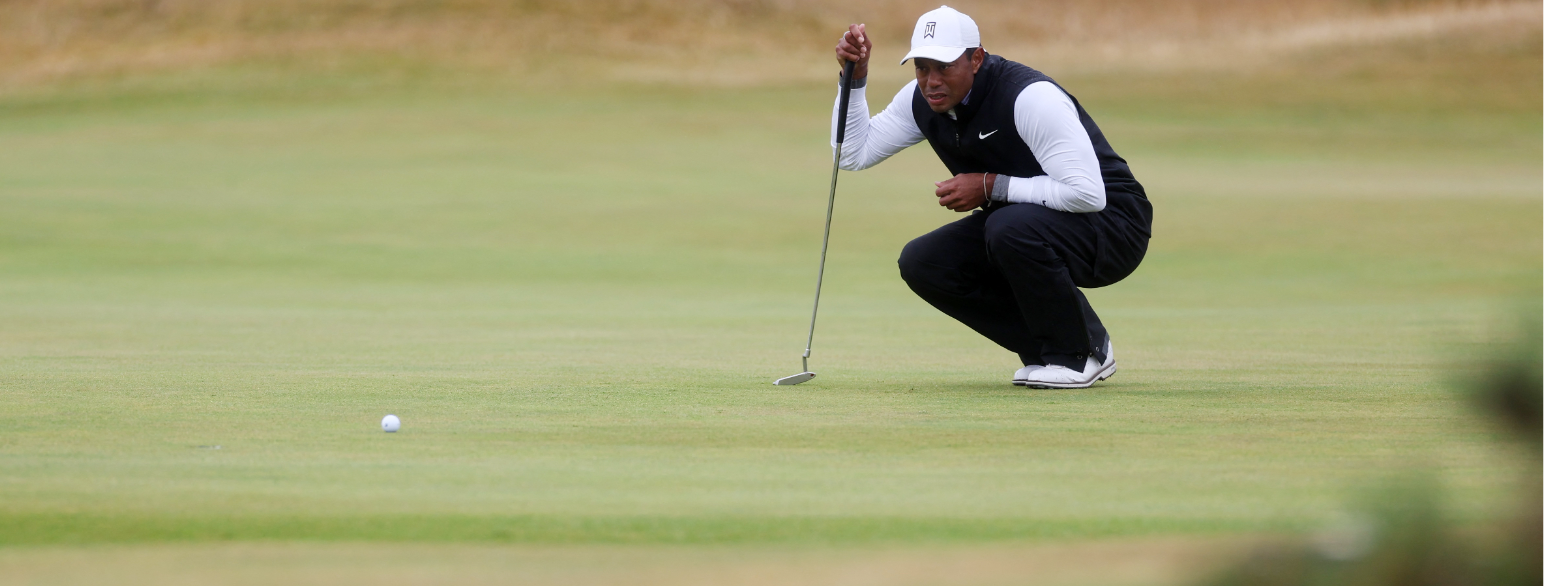 Tiger Woods under den tradisjonsrike St. Andrews-turneringen i Skottland i 2022. 