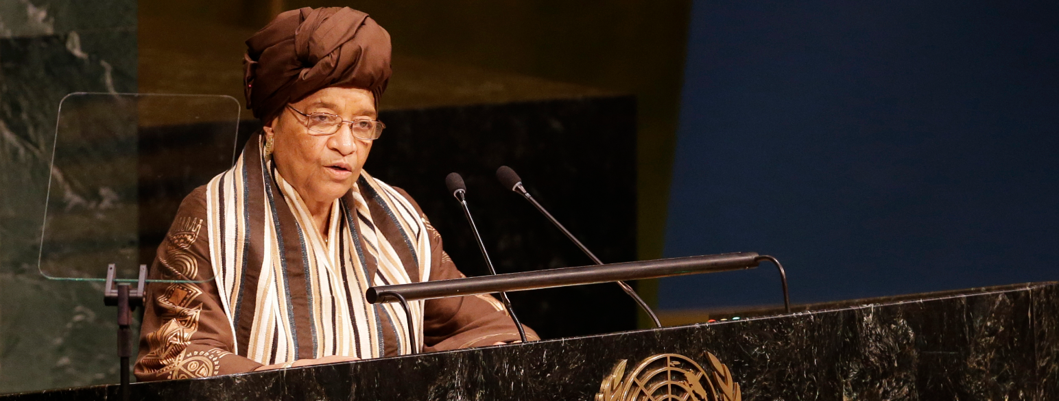 Ellen Johnson Sirleaf i FNs generalforsamling i 2015 