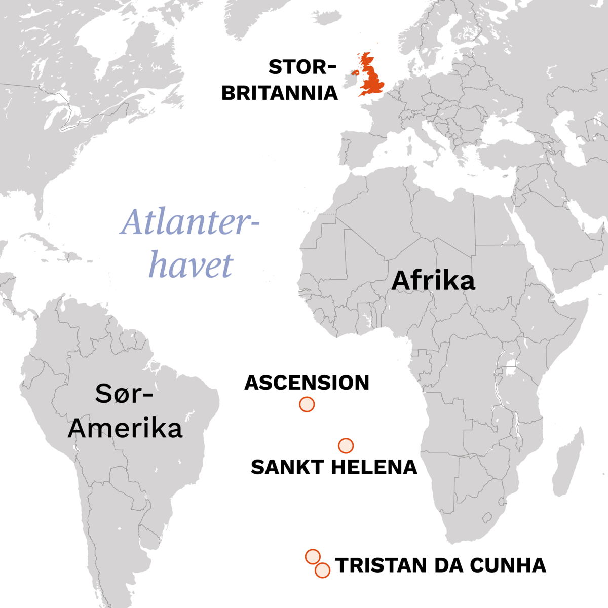 Sankt Helena, Ascension, Tristan da Cunha og Storbritannia