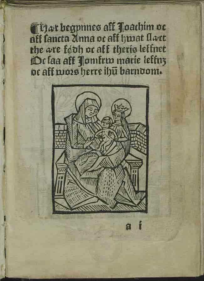 Tittelside på Jesu Barndoms Bog, København 1508