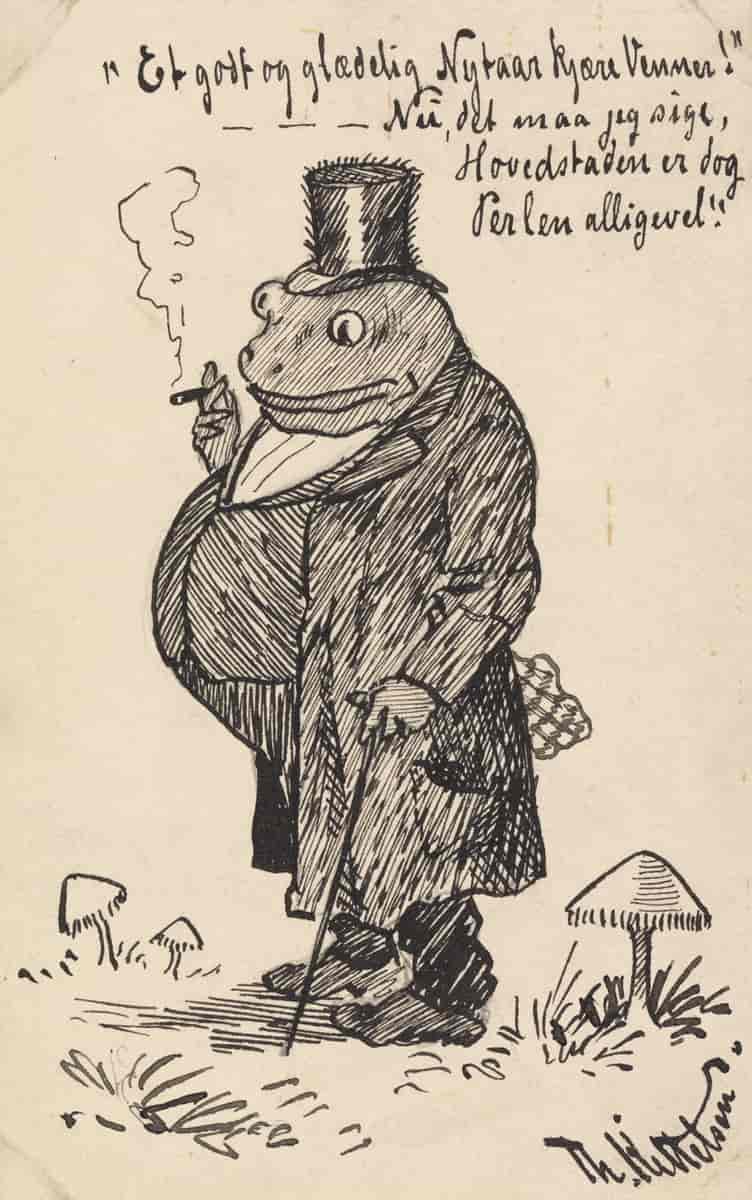 Karikaturtegning av Theodor Kittelsen
