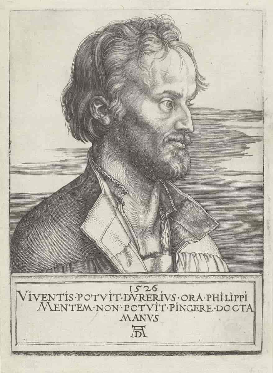 Philipp Melanchthon 1526: Stikk av Albrecht Dürer