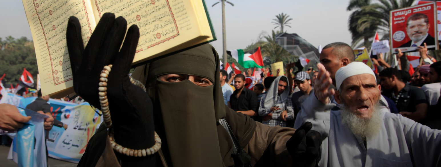 Tilhengere av Det muslimske brorskap i Kairo i Egypt under demonstrasjon i 2012