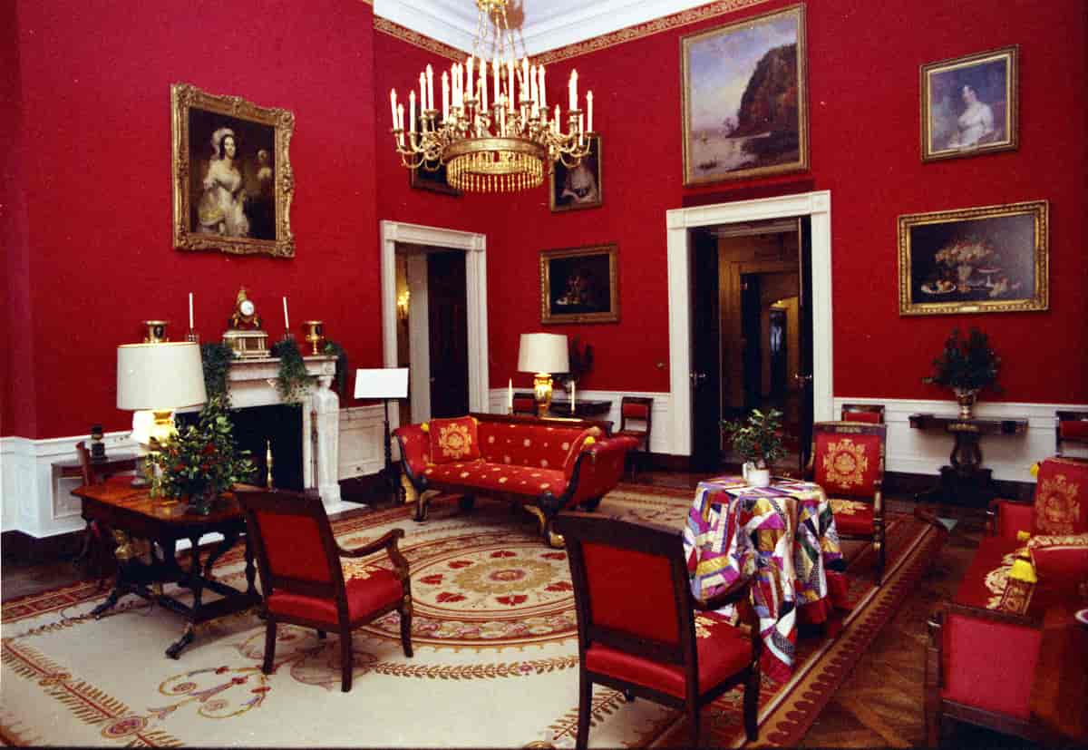 Det røde værelset fotografert i 1974