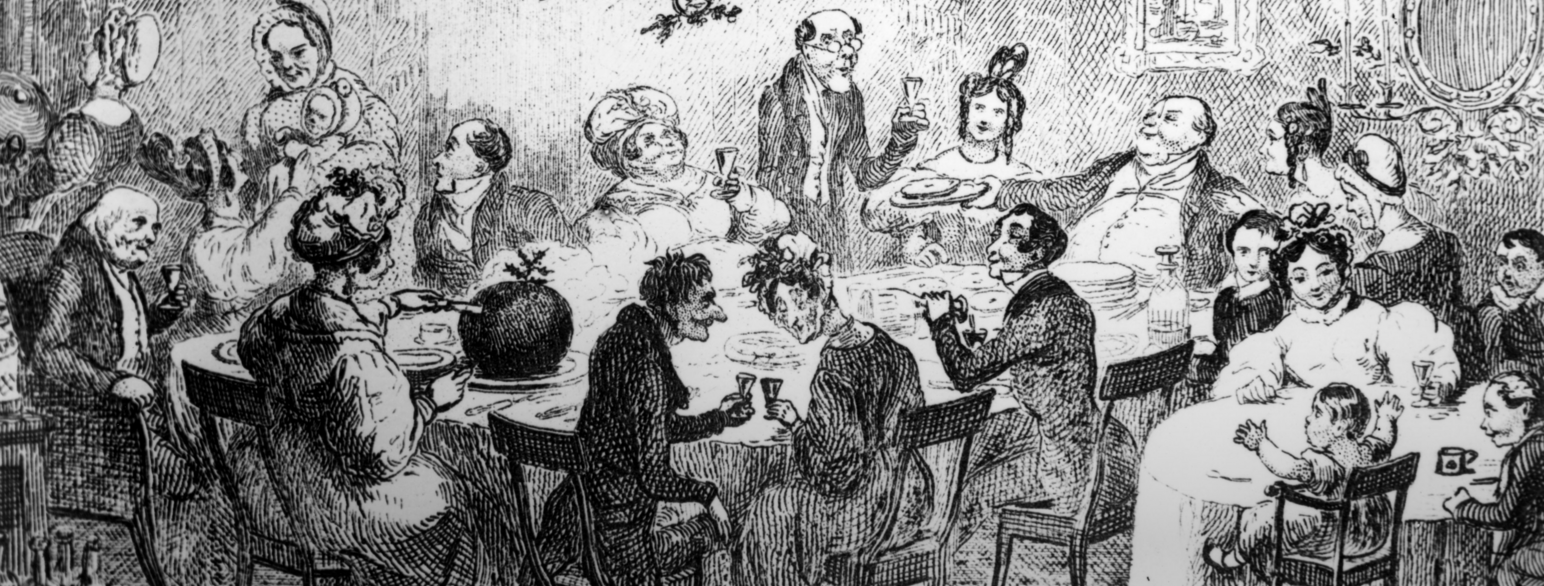 «Christmas Dinner», omtrent 1845