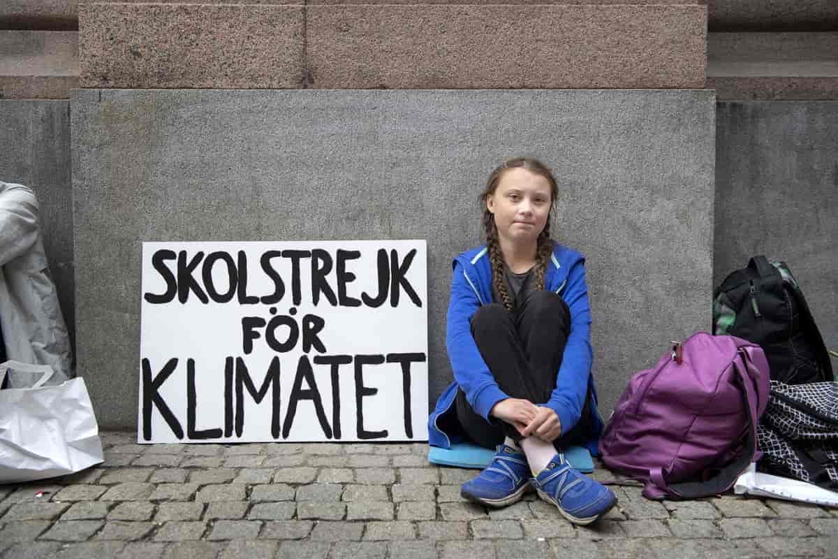 Fotografi av Greta Thunberg i 2018