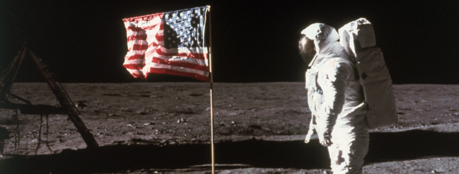Buzz Aldrin på Månen.