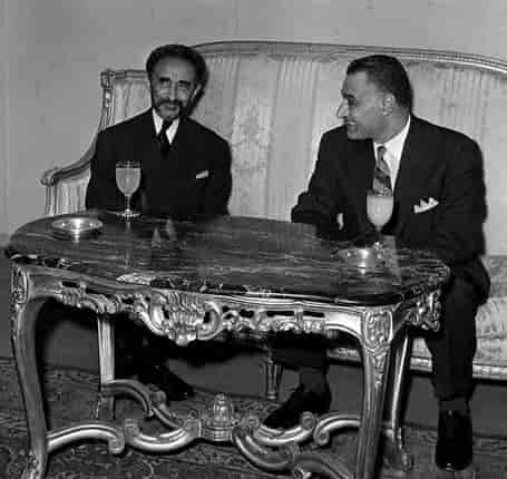 Selassie og Nasser på møte i OAU