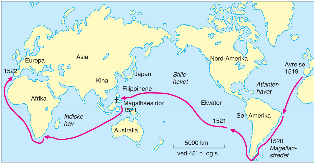 Kart over sjøreise