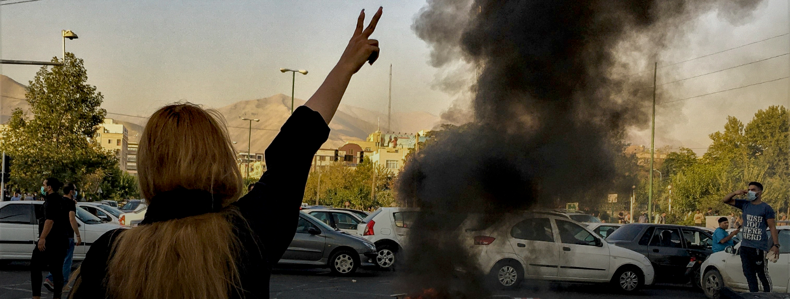 Bilde fra protestene i Iran, tatt 1. oktober 2022. 