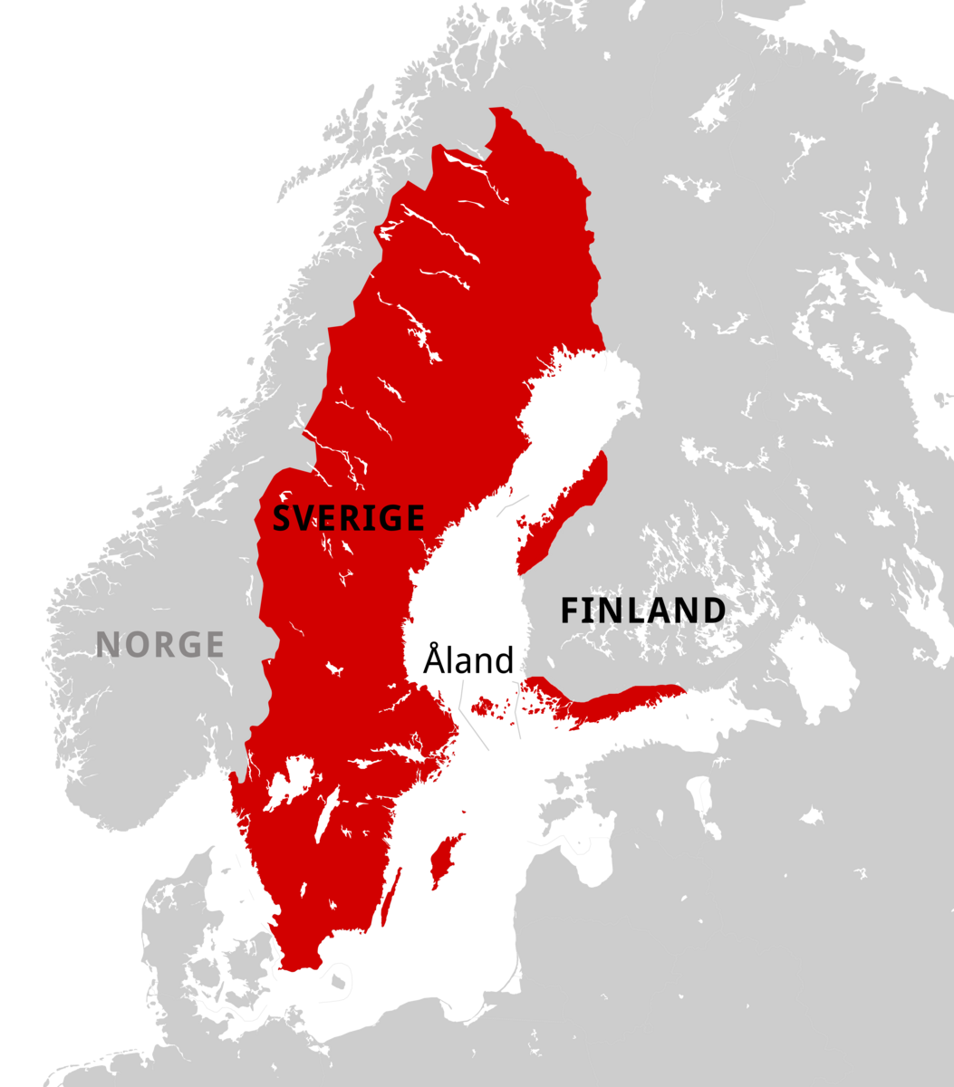 Kart over svensk språk.