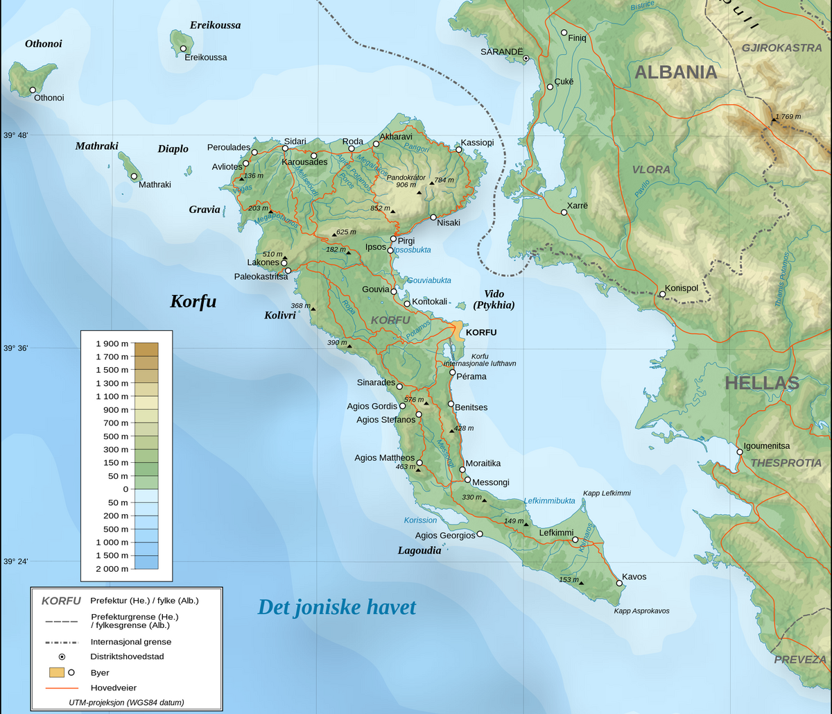 Kart over Korfu