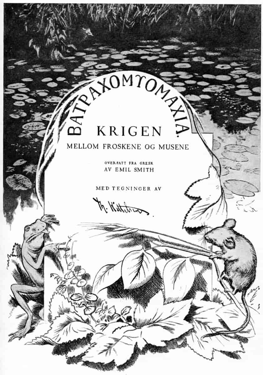 Theodor Kittelsens forside til Homer-parodien Batrachomyomachia (1928)