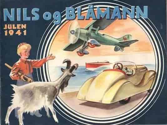 Omslag til juleheftet Nils og Blåmann (1941)