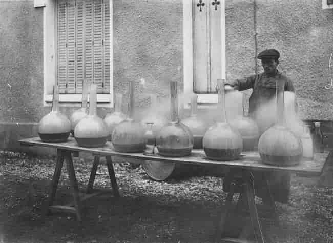 Produksjon av kvikksølvfulminat i 1916