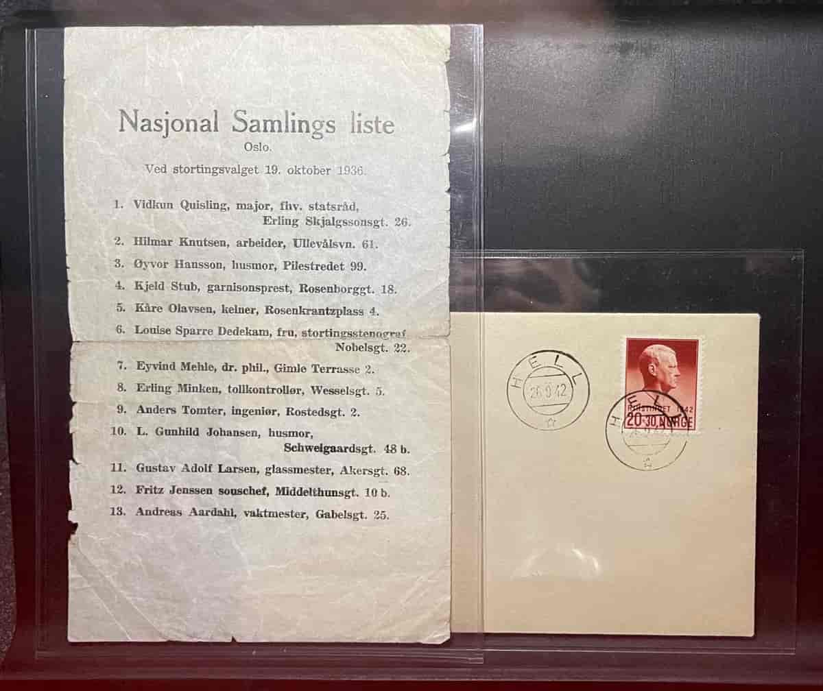 Nasjonal Samlings liste Oslo 1936