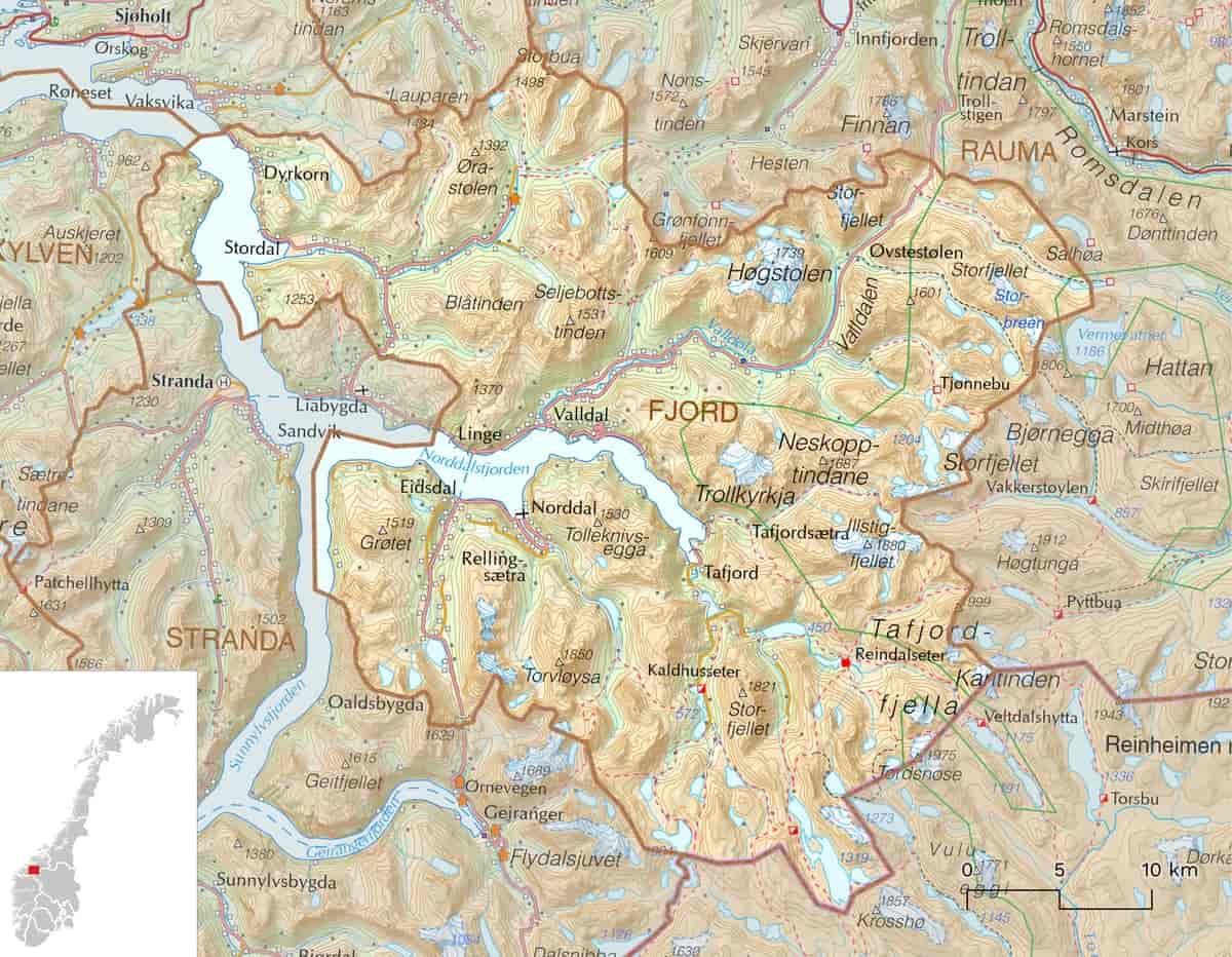 Kart over Fjord kommune