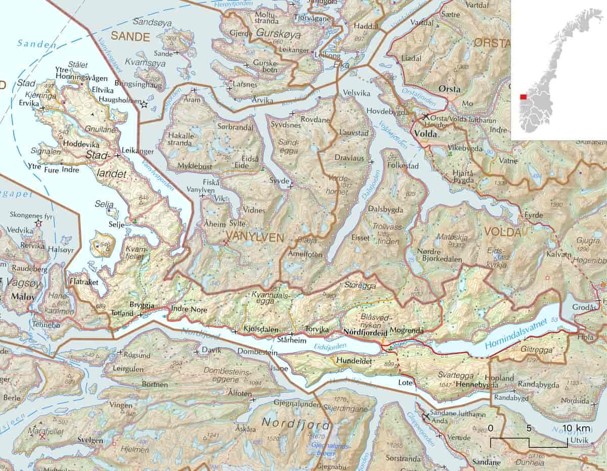Kart over Stad kommune