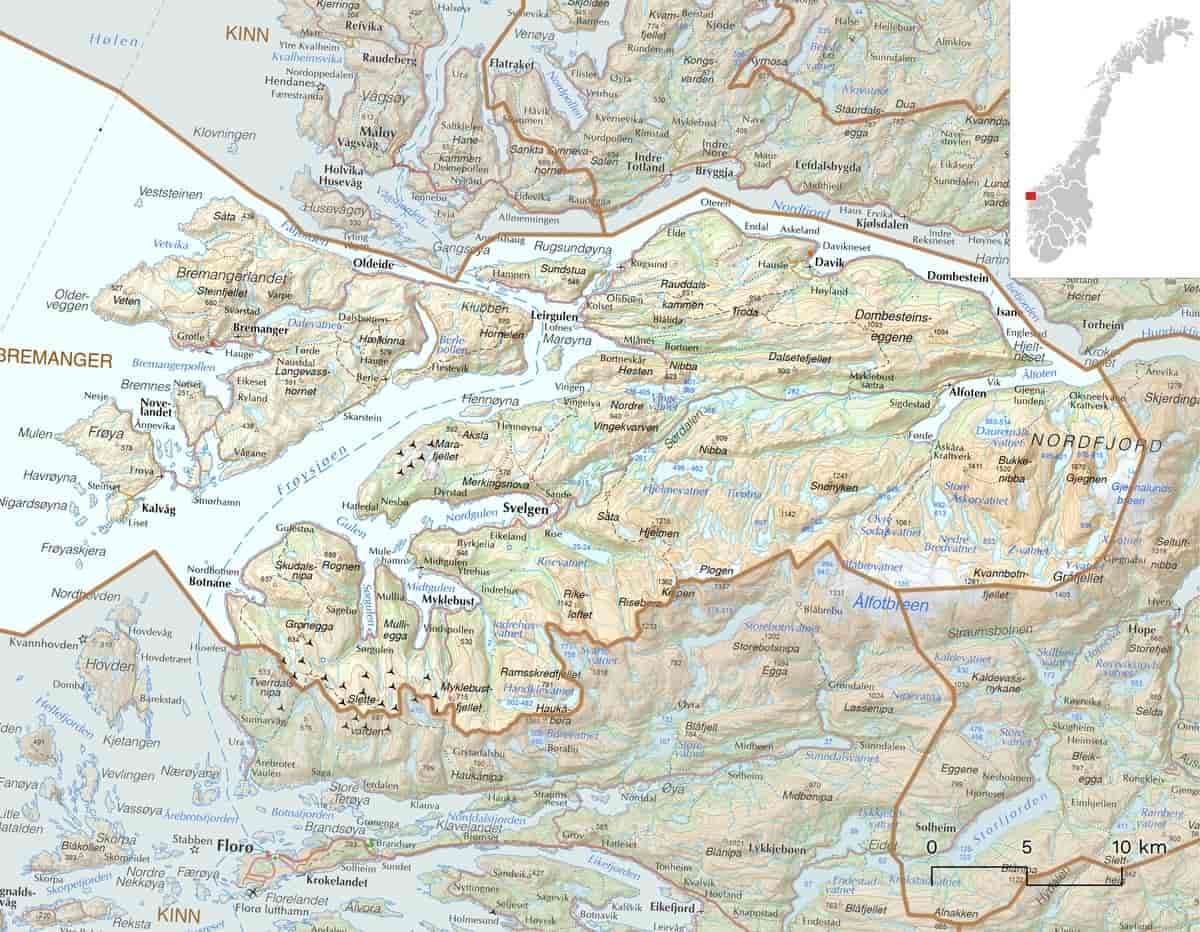 Kart over Bremanger kommune