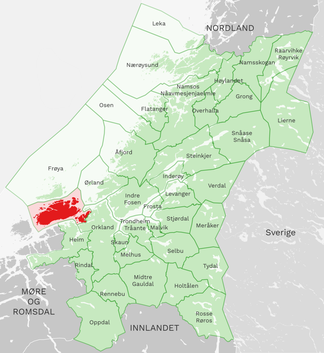 Kart: Hitra kommune i Trøndelag