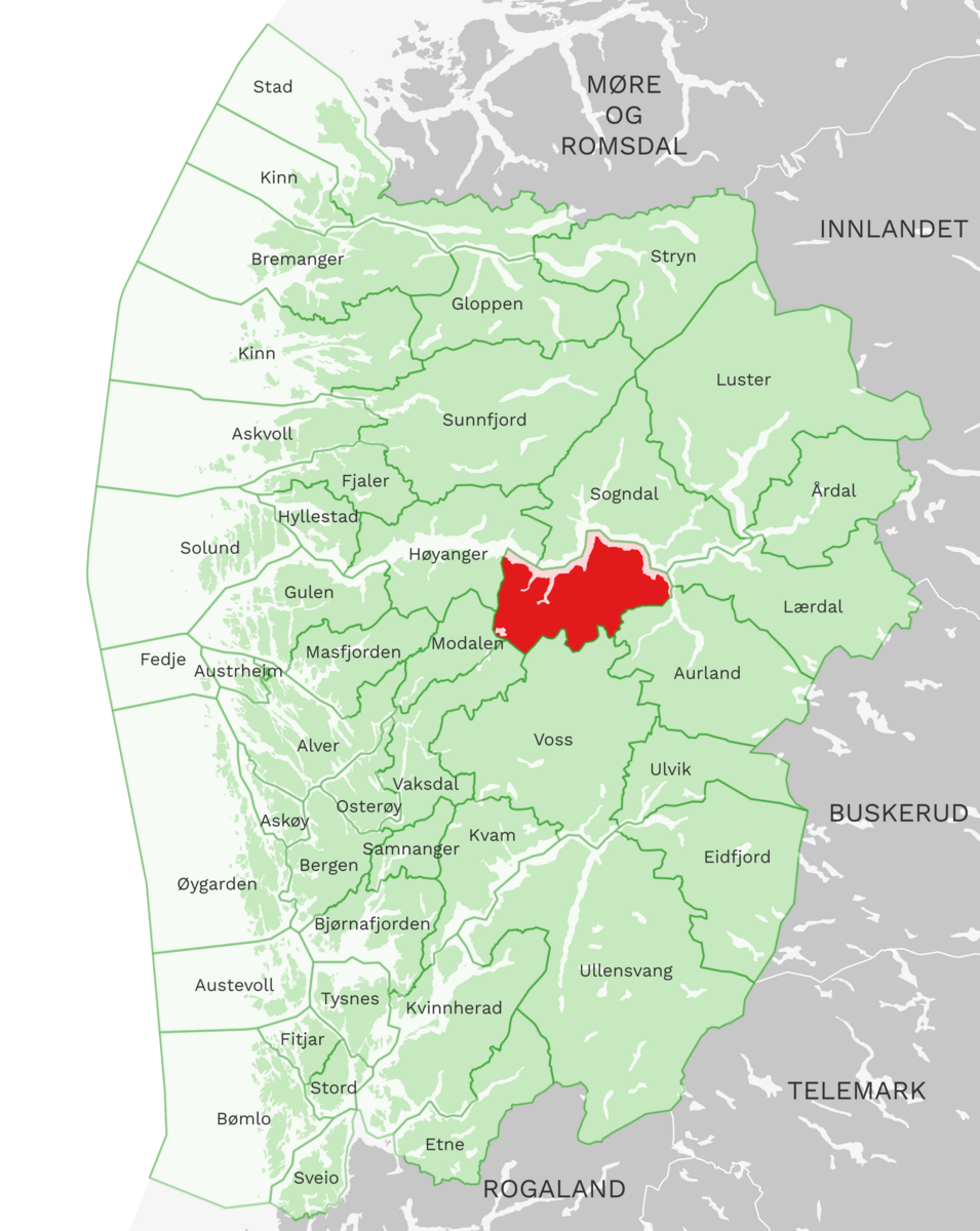 Kart: Vik kommune i Vestland