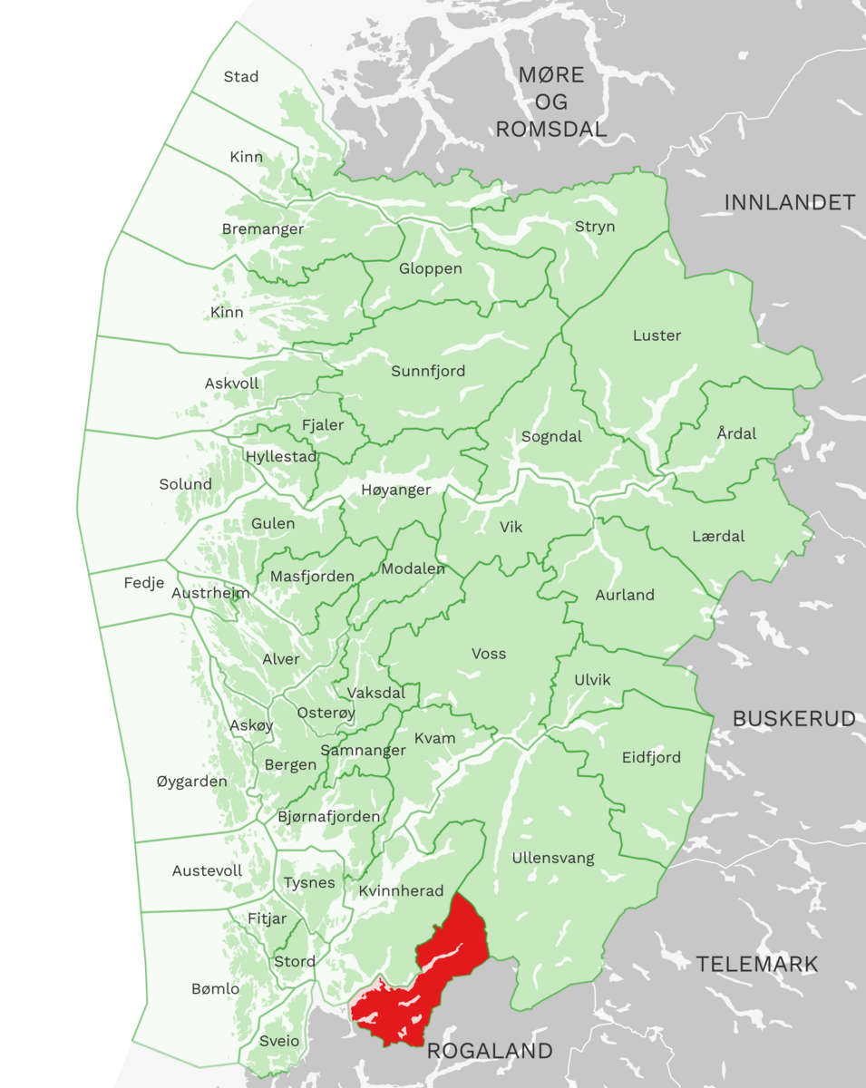 Kart: Etne kommune i Vestland