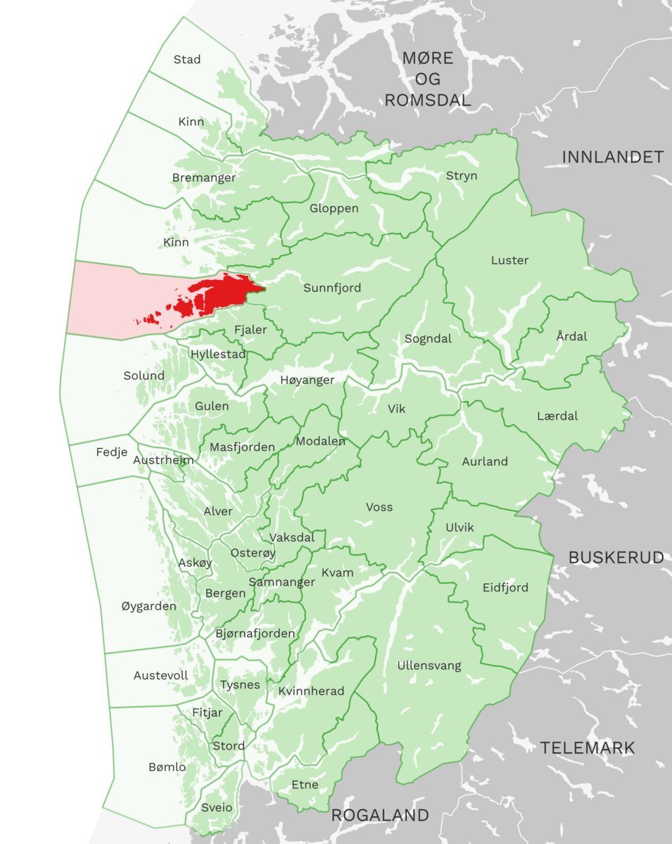 Kart: Askvoll kommune i Vestland