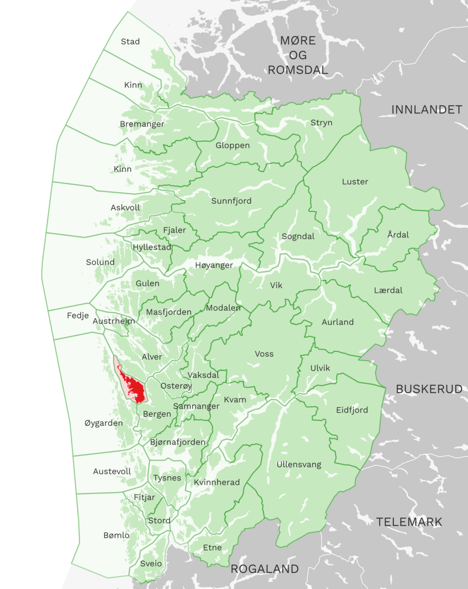 Kart: Askøy kommune i Vestland