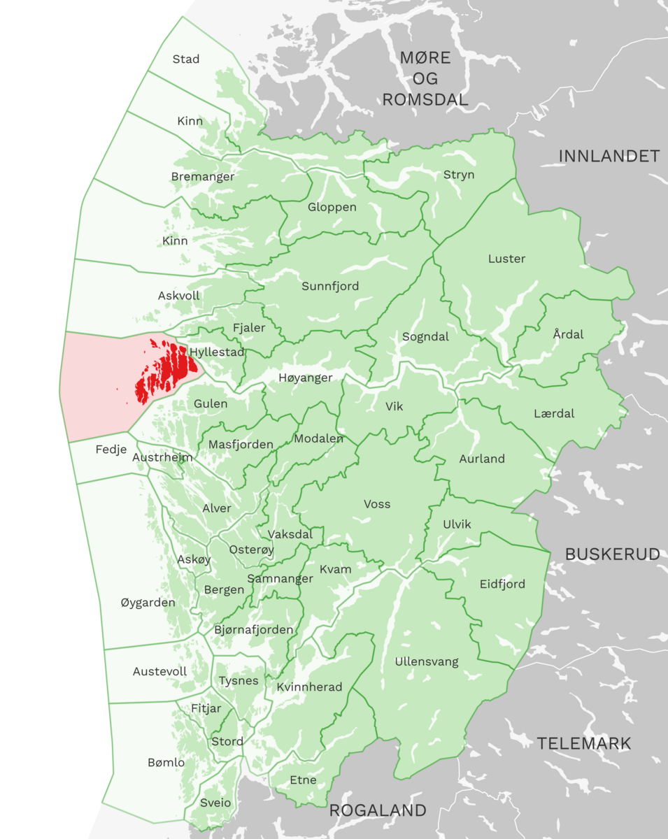 Kart: Solund kommune i Vestland